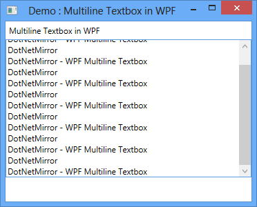 WPF Multiline Textbox Demo